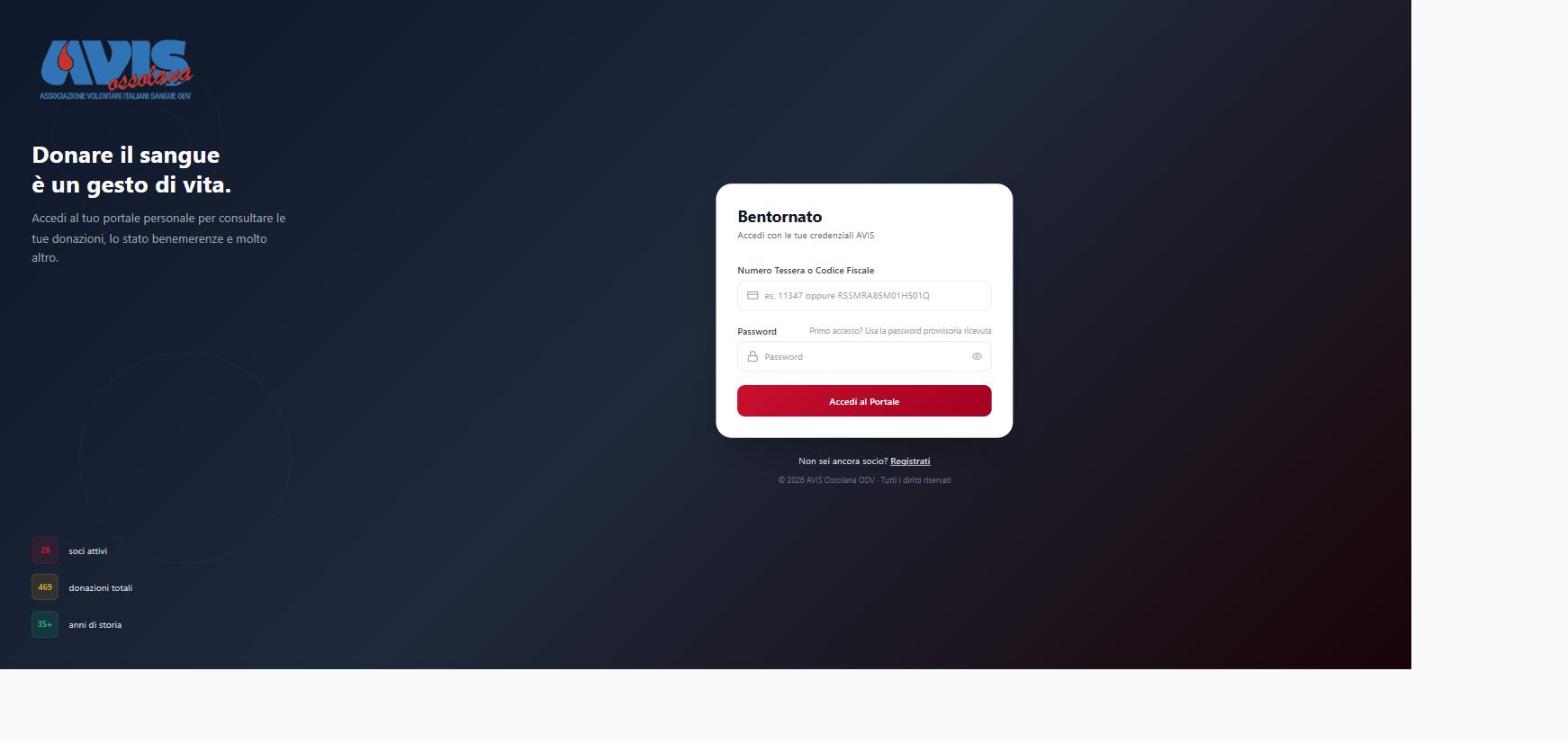 Login page