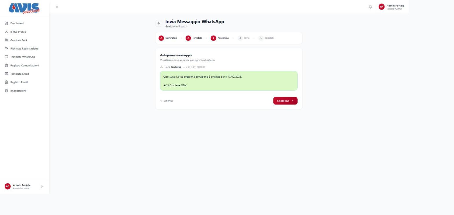 WhatsApp send wizard preview step