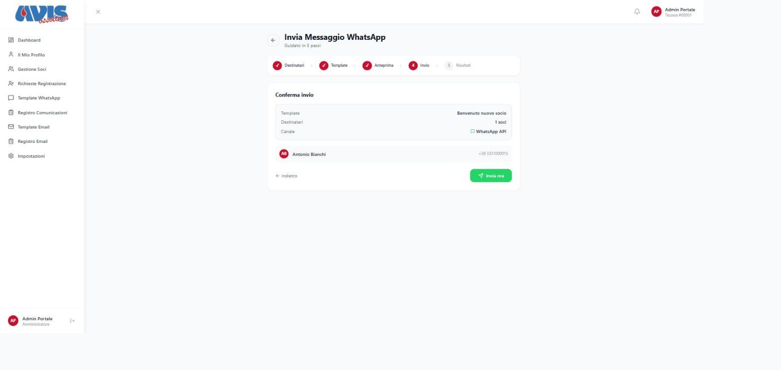 WhatsApp send wizard confirmation step