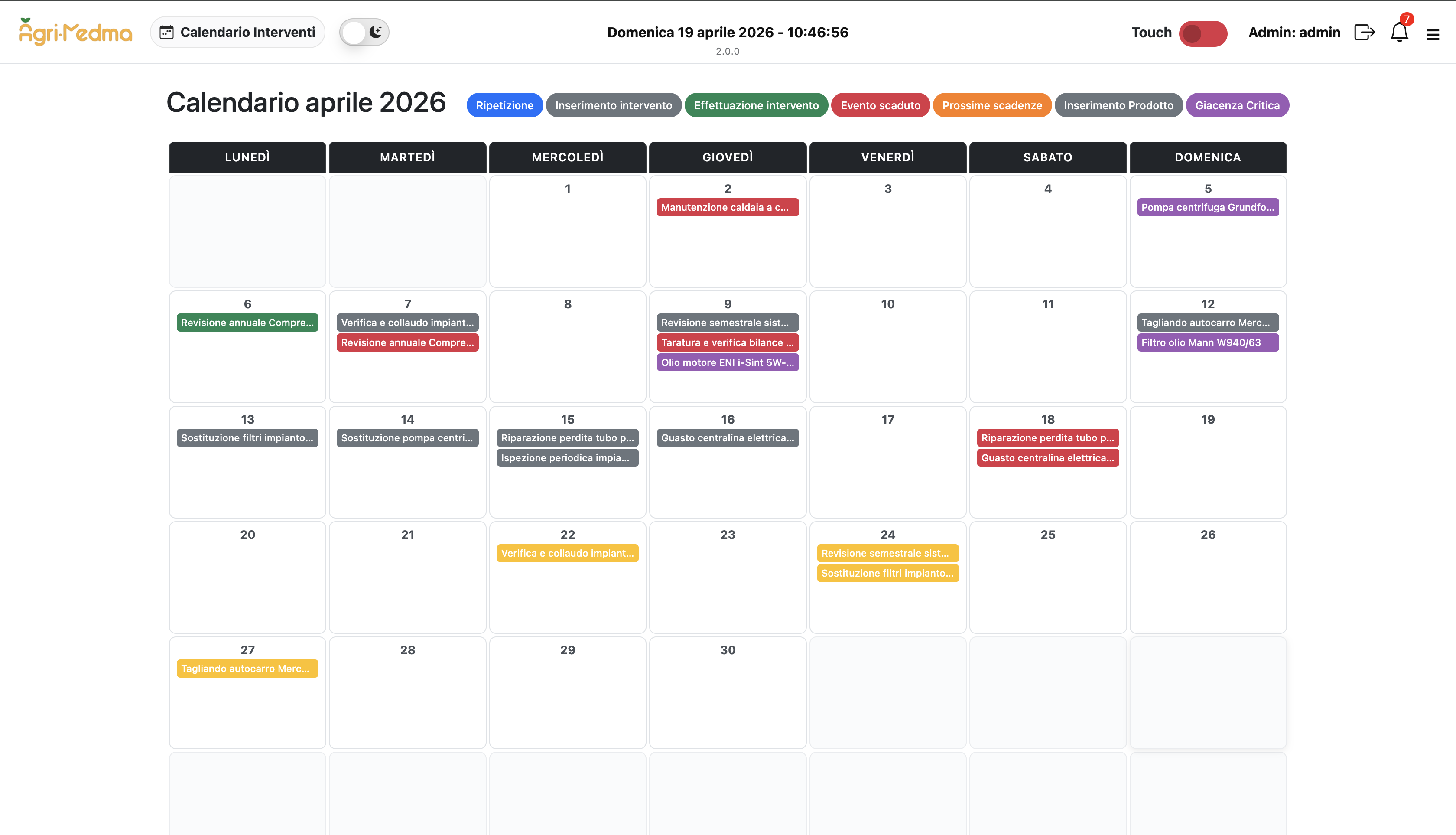 Calendar view