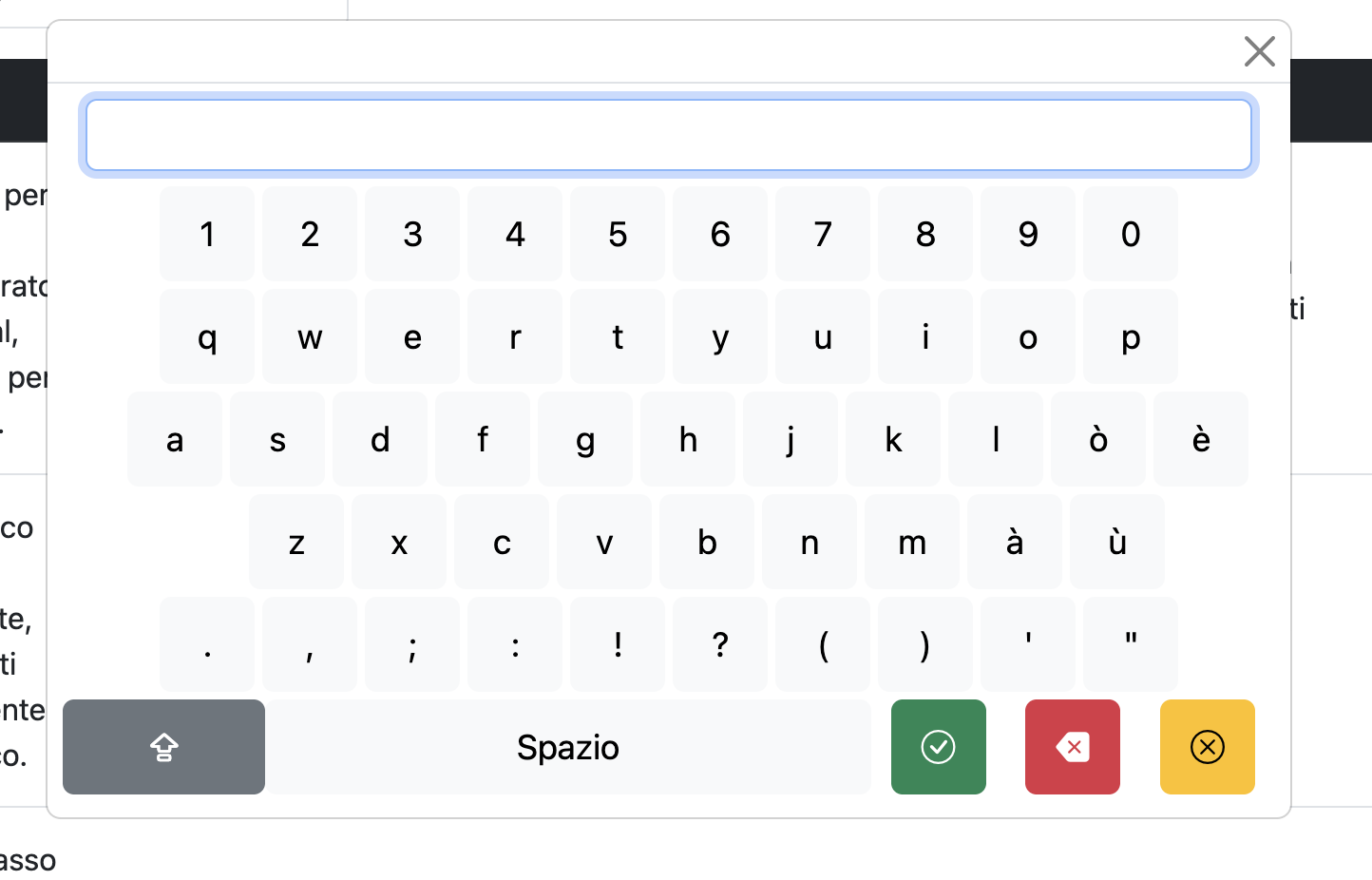 Touch keyboard